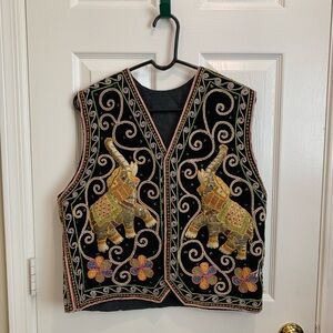 Embroidered Elephant Vest